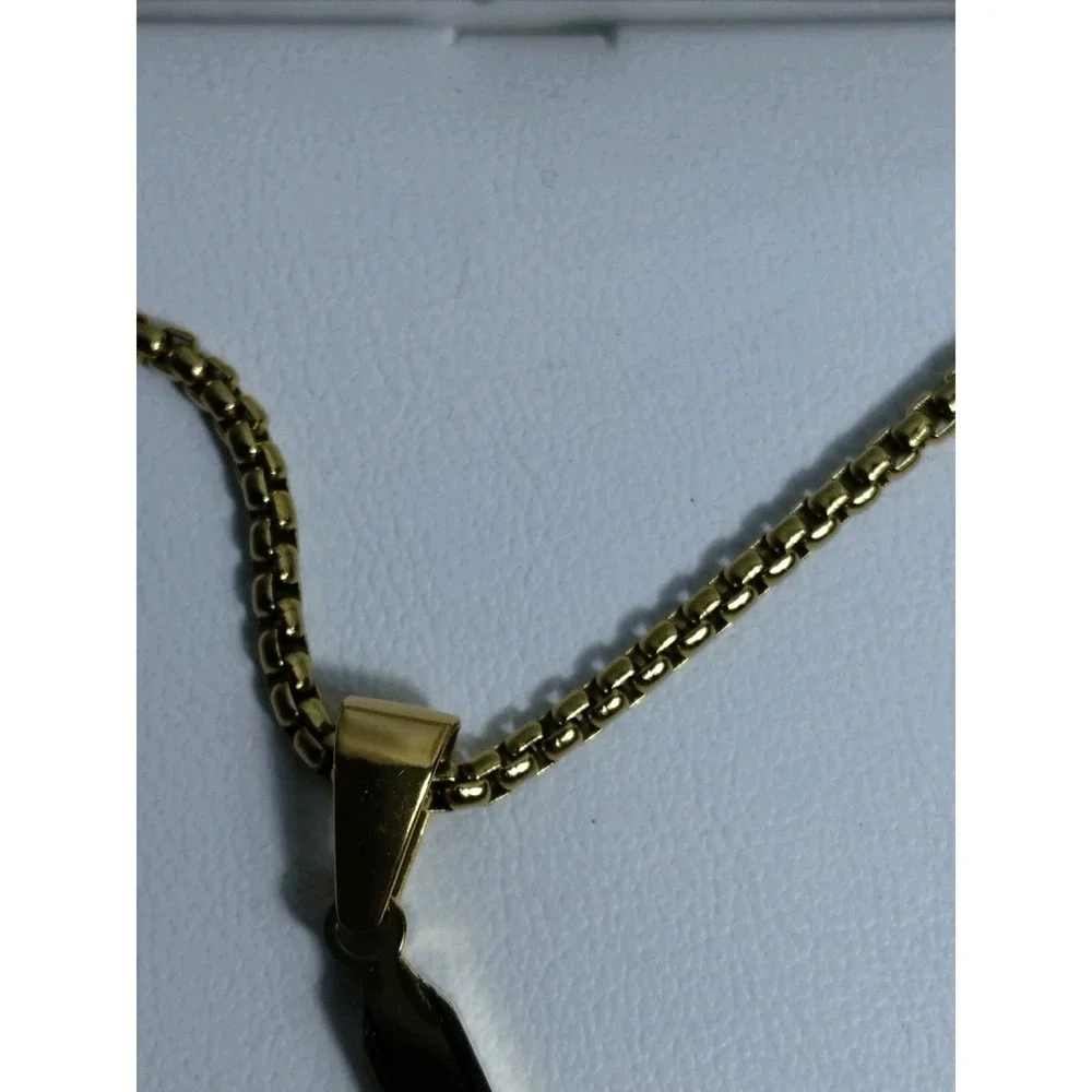 Esforcé Stainless Steel Gold Toned Cross Necklace With Cross‎ Pendant